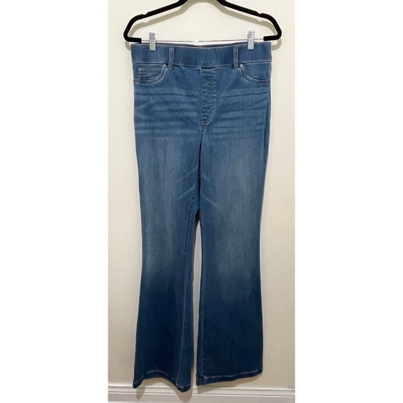 EUC SPANX Blue Flare Women's Jeans, Size XL / Long Length - Picture 4 of 11